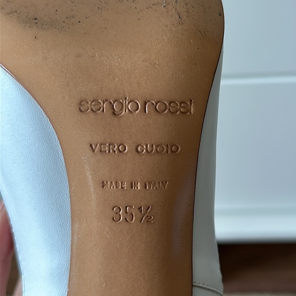 Sergio Rossi White Leather Cowboy Style Heeled Boots US 5.5/ EU 35.5 - Picture 8 of 10